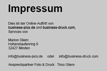 Fotograf Fotostudio Druckerei Bielefeld Minden - Impressum2